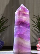 299g FLUORITE TOWER - Purple Magenta Rainbow Mineral Reiki Chakra Crystal Witch picture
