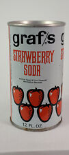 Graf's Graf/s Strawberry Soda Steel Can Flat Pull Tab Top Rare Vintage picture