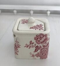 Antique Royal Staffordshire Charlotte Cube Teapot England, Red And Pink Floral picture