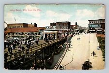 Long Beach CA, Pier, Boardwalk, Shops Vendors California c1911 Vintage Postcard picture