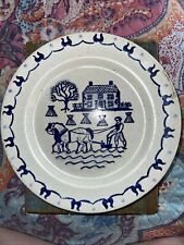 Metlox Dinner Plate California Poppytrail Blue Speckle Plowing picture