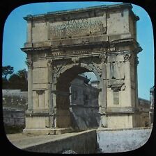HAND COLOURED Glass Magic Lantern Slide ARCH OF TITUS C1890 PHOTO ROME ROMA  picture