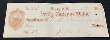 Vintage 1884 Derry New Hampshire Cancelled Check picture