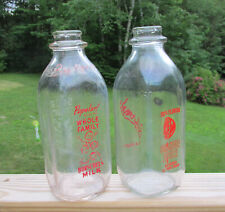 Vintage Quart Pennsylvania MIlk Bottles  ROTHERMEL'S  & BURSCHEL'S Hard to Find picture