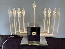 Menorah Electric Mirrored Hanukkah Acrylic Lucite Lights Mirrored Base picture