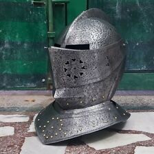 Christmas Medieval Knight Tournament Close Armor Helmet Replica Solid Steel picture