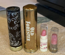 Lot~4 Vintage 1960s+ Lipstick & Concealer~Metal Old Forester Liquor~Decorative picture
