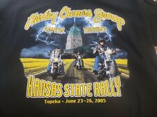Harley Davidson Tshirt sz LG Capitol Thunder Kansas State Rally 2005 Black picture