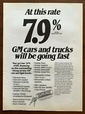 1986 GM GMAC Cars Trucks Vintage Print Ad/Poster Retro Man Cave Bar Décor 80s picture