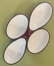 Guzzini Italy 2 Piece Translucent Red and White Interlocking Serving Bowl Set picture