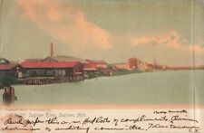 SHIP c.1908 Saginaw River's Boat Docks & Rare WICKES BROS. IRON & BOILER WORKS picture