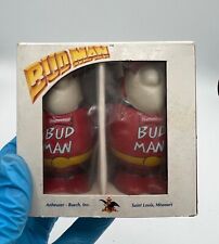 Vintage 1991 Bud Man Budweiser Beer Salt & Pepper Shaker Set New In Box NIB picture