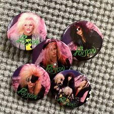 vintage poison pin button lot of 5 1980’s picture