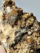 Rare Parisite-(Ce) crystals combine  with Quartz Om matrix from Pak. 