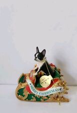 Danbury Mint Christmas ornament Santa's Helper Boston Terrier 2006 Dog picture