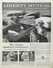Rare 1950's Vintage Original Liberty Mutual Insurance Car Boat Advertisement Ad picture