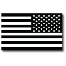 Reversed Black and White American Flag Magnet Decal, 3x5 In Automotive Magnet picture
