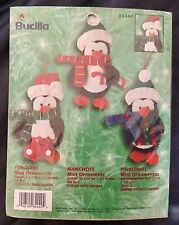 2001 BUCILLA Mini Felt Christmas Ornaments Kit  #84440 PENGUINS NIP  picture