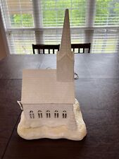18” Ceramic Sparkling White Church / Light - 2 piece - Base + Church picture