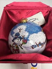 New Inside Art Large Hand Painted Glass Ball Snowmen  Christmas 2109/3000 picture