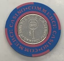 $1 Commerce Casino Chip - Coin in Center - Bud Jones - Commerce, California CA picture