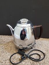 Vintage GE Stainless Steel Percolator Tested with  Cord Works Missing Basket Lid picture
