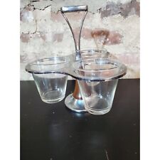 Vintage Condiment Caddy Glass Cups Holder picture
