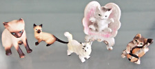 Nice Group of 5 Vintage Antique Assorted Interesting Ceramic Cats + Napco picture