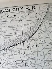 ◇ 1896 original train route map TOLEDO ST LOUIS & KANSAS CITY RAILROAD Clover Rt picture