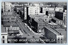Cedar Rapids Iowa IA Postcard Bird's Eye View Of Second Avenue c1960's Vintage picture