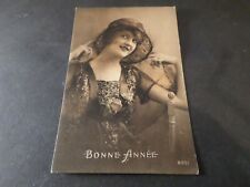 CPA Fantasy Bonne Years, Woman, Hat, Old Postcard Happy Nex Year picture