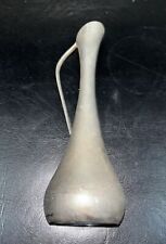 Vintage Heavy Mid Century Silver Plated ROSE VASE Metal Hong Kong Tarnish Retro picture