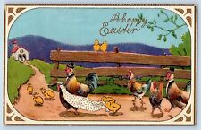Foster Ohio OH Postcard Easter Anthropomorphic Rooster Chicken Wedding Embossed picture