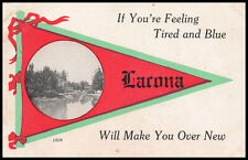 Lacona, New York, Pennant, Picture of People, Trees and Lake Lithograph Postcard picture