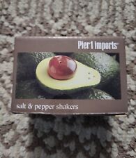 Pier 1 Imports Avocado & Pit Salt And Pepper Shakers - New, Unopened picture