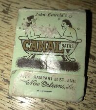 John Emrold’s Canal Baths Matchbook 4 Left New Orleans Louisiana Gay Bar 60s-70s picture