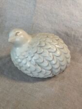 Vintage Ceramic Decorative Quail Pheasant Bird Figurine Handmade Beige Neutral picture