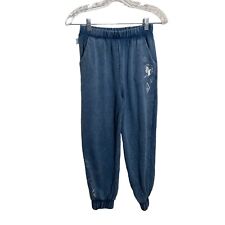 Disney Parks Frozen Sweatpants Girls Size 9/10 Blue Frozen 2 picture