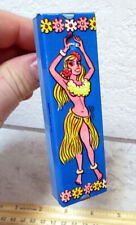 Vintage Kirchhof New Jersey tin Hula Girl noise maker, plastic handle, colorful picture