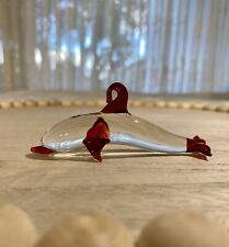 Vintage - Handmade glass dolphin ornament red & clear picture