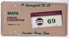 Illinois 1988 MAPA Old License Plate Garage Special Event Convention Old Tag 69 picture
