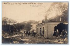 1906 Flood Damage Building Disaster Bicycle RPPC Photo Posted Postcard picture