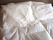 Pair Vintage White Cotton Embroidery Cut Work Lace Eyelet Pillow Cases 25