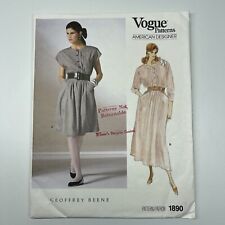Vintage Vogue Dress Pattern 1890 Geoffrey Beene Pleated Size M 12-14 Uncut picture