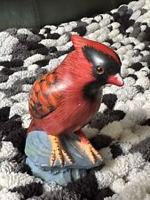 Republic of China Hand Stone Cardinal Bird Hand Painted Sculpture Figurine. picture