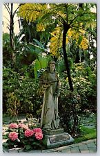 FL Cypress Gardens, St Fiacre, Patron Saint of Gardeners, Chrome Posted 1966 picture
