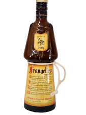  Frangelico Liqueur Brown Amber Monk Shaped Bottle Rope Belt 750ml Empty Vintage picture