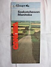 Allmaps Canada Limited Saskatchewan Manitoba 1986 Folding Road Map w/ Cities Vtg picture
