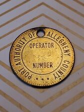 Port Authority Of Allegheny County Operator Number Tag VTG RARE Pittsburgh PA A picture