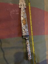Vintage Hand Made Argentine Gaucho Knife & Sheath,  Silver W/ Bronze Accents. picture